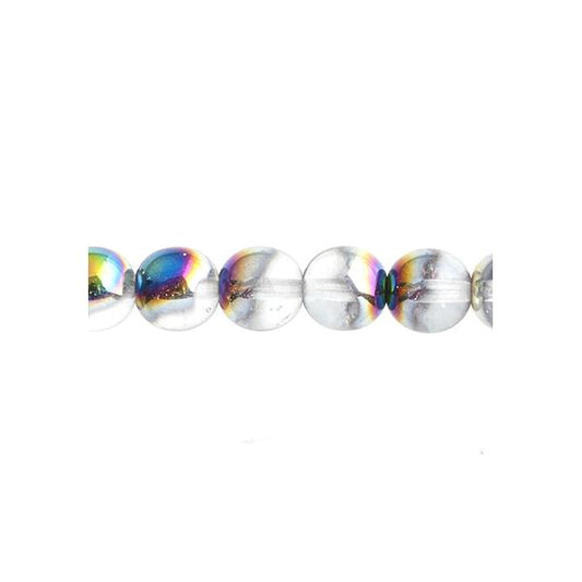 Czech Round Druk Beads 4mm Transparent Crystal Vitrail 45/strand