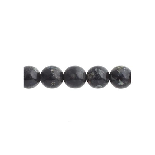 Czech Round Druk Beads 4mm Opaque Jet Travertine 45/strand