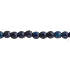 Czech Druk 4mm Beads 45/strand Transparent Dark Blue Travertine