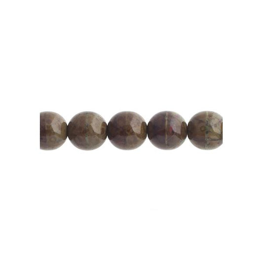 Czech Round Druk Beads 4mm Opaque Red Travertine 45/strand