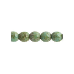 Czech Druk 4mm Beads 45/strand Opaque Turquoise Travertine