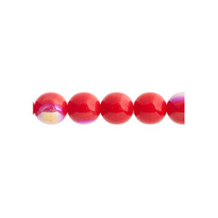 Czech Druk 4mm Beads 45/strand Opaque Red AB