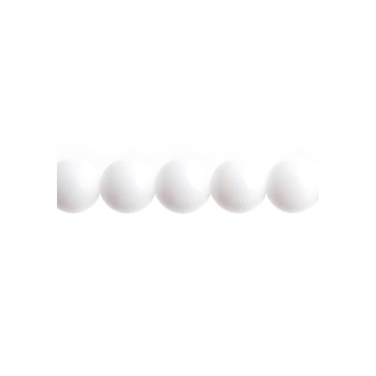 Czech Round Druk Beads 6mm Opaque White 31/strand