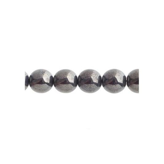 Czech Round Druk Beads 6mm Opaque Gunmetal 31/strand
