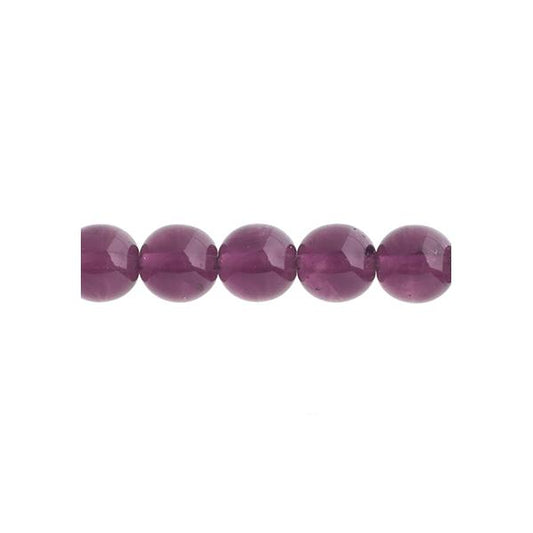 Czech Round Druk Beads 6mm Transparent Amethyst 31/strand