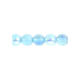 Czech Round Druk Beads 6mm Transparent Aqua AB 31/strand