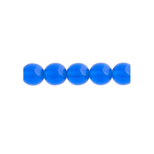 Perles Tchèques Druk 8mm 22/fil Trans Capri Bleu