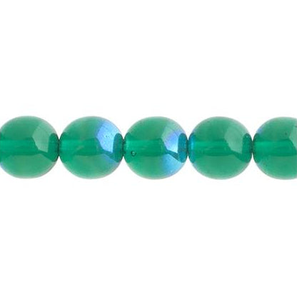 Perles tchèques Druk 8mm 22/fil Trans Emerald AB