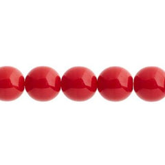 Czech Druk 10mm Beads 18/strand Opaque Dark Red