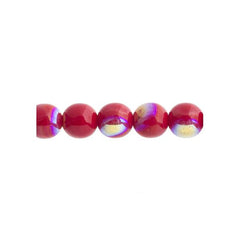 Czech Druk 10mm Beads 18/strand Opaque Dark Red AB