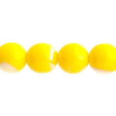 Czech Druk 10mm Beads 18/strand Opaque Yellow AB