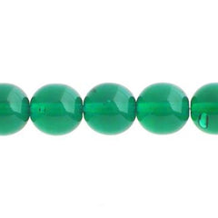 Czech Druk 10mm Beads 18/strand Trans Emerald