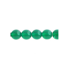 Czech Druk 10mm Beads 18/strand Trans Emerald