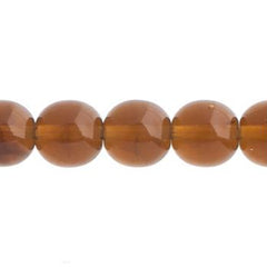 Czech Druk 10mm Beads 18/strand Trans Smoked Topaz