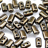 Tchèque Rulla Perles Jet Cuivre Lustre 22g