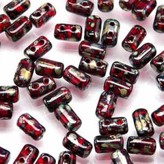 *Czech Rulla Beads Ruby Picasso 22g