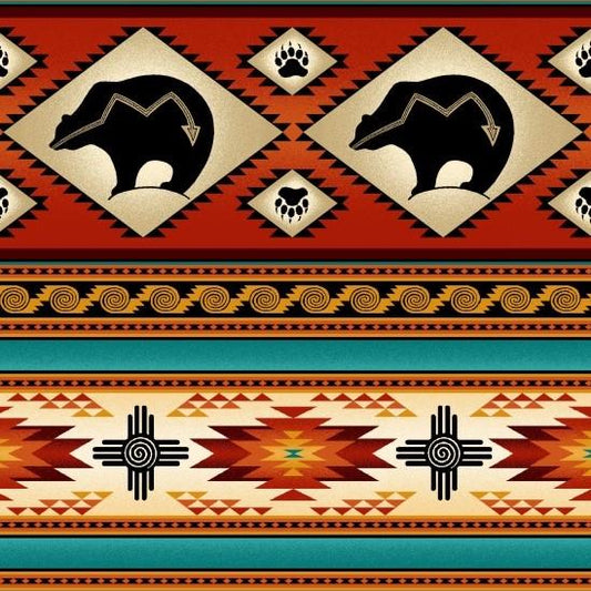 #516 Bear Stripe Terracotta 100% Cotton - Price Per Half Yard