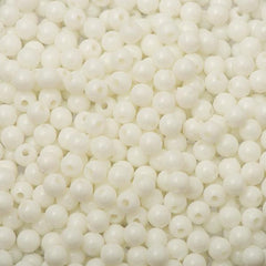5mm Round Plastic Beads 5000/pk - White
