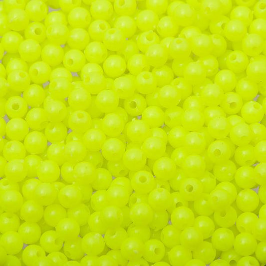 Round Plastic Beads 5mm Opaque Fluorescent Chartreuse 5000/pk