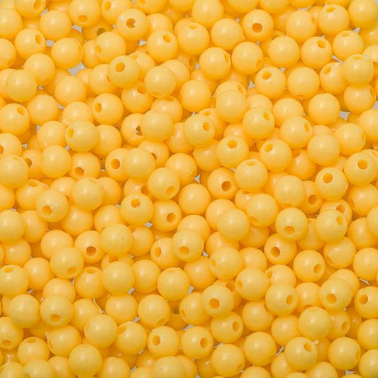 Round Plastic Beads 5mm Opaque Gold Yellow 5000/pk
