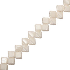 Czech Silky Beads 40/strand - Chalk White Luster